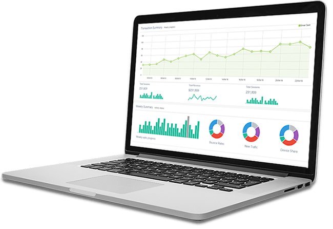 laptop with reports