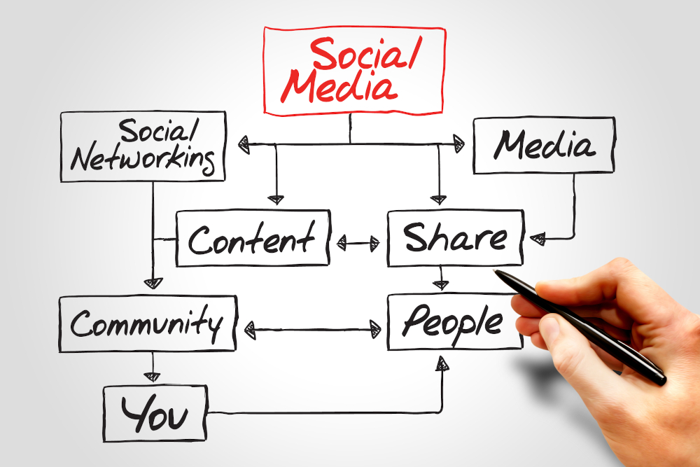 Social,Media,Flow,Chart,,Business,Concept