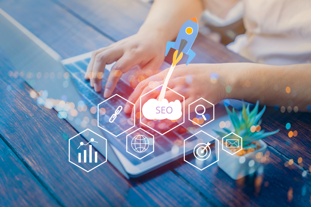 Seo,Search,Engine,Optimization,Concept,With,Laptop,Computer.,Ranking,Traffic